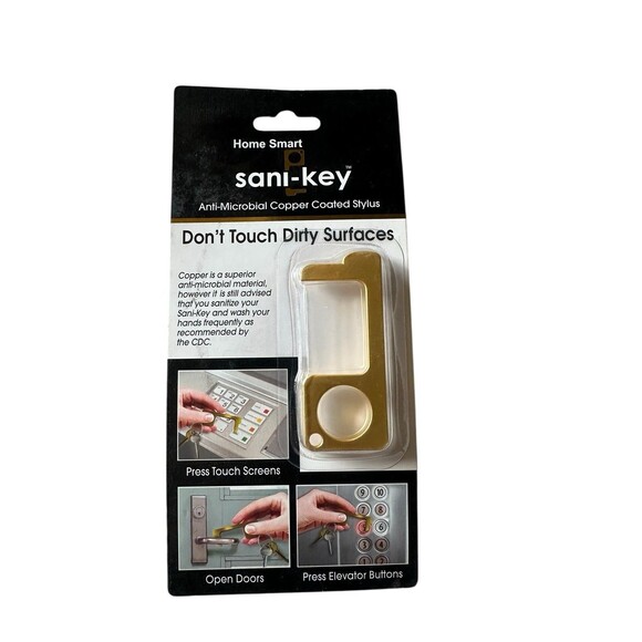 Lot of 2 Home Smart Sani-Key Gold Anti-Microbial Copper Coated Stylus NEW - Picture 3 of 4